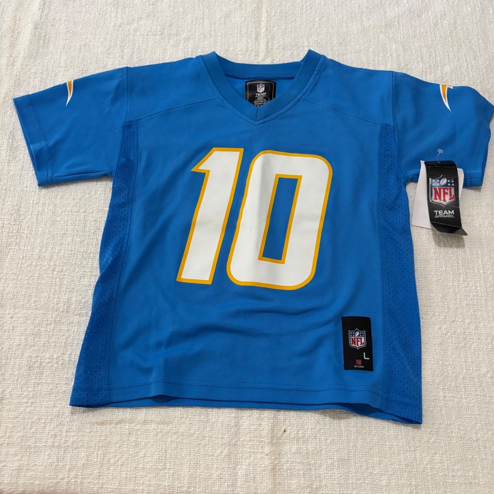 NFL Team Apparel Los Angeles Chargers Justin Herbert 10 Jersey Kids Large 7 Blue